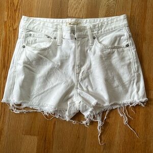 Madewell white denim shorts